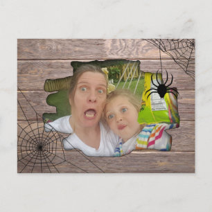 Carte Postale Photo personnalisée Halloween piégée derrière le m