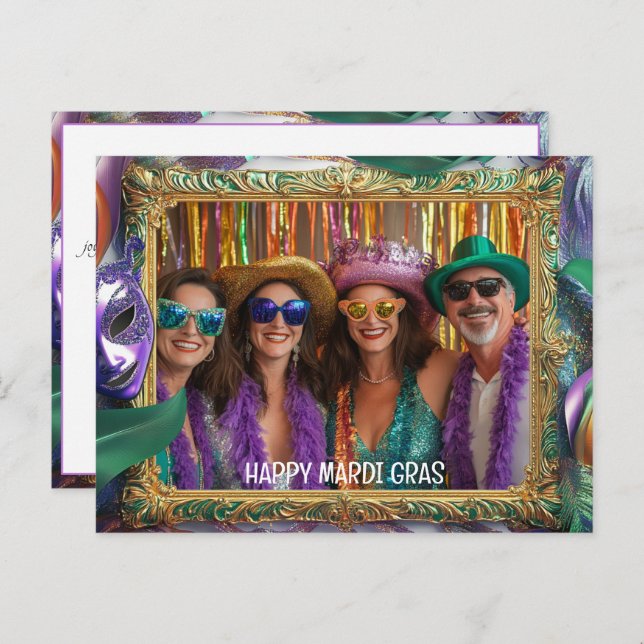Carte Postale Photo personnalisée Mardi Gras Madness Magie (Devant / Derrière)