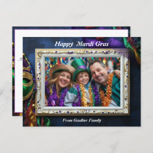 Carte Postale Photo personnalisée 💚 💜 💛 Mardi Gras Magie