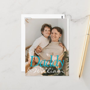 Carte Postale Photo personnalisée moderne Daddy & Baby Name Keep