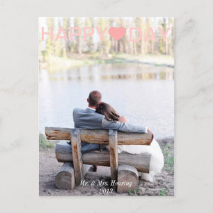 Carte postale photo pour les jeunes mariés de la S