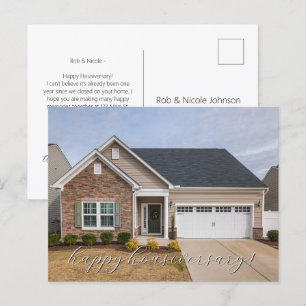 Carte Postale Photo Réelle Célébration de Maison Heureuse pour A