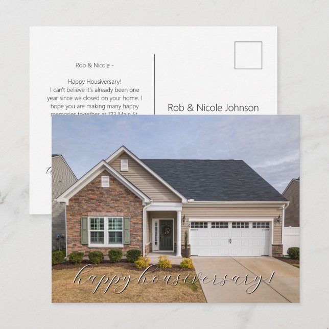 Carte Postale Photo Réelle de l'Agent Immobilier Joyeux Annivers (Devant / Derrière)