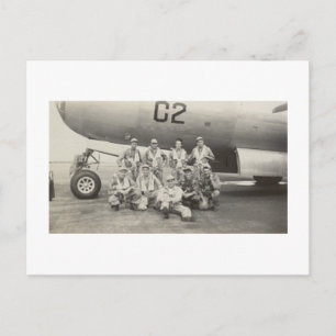 Carte postale photo réelle d'époque d'un équipage 