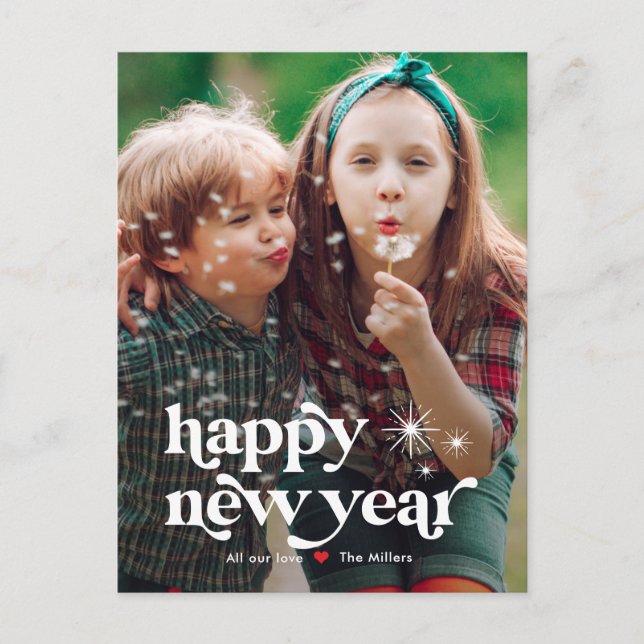 Carte postale photo rétro Bonne Année (Devant)