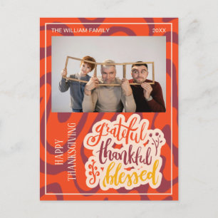 Carte Postale Photo Retro Wave Grateful Merci Bénis 