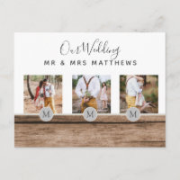 Photo Rustic Collage Monogram NEWLYWEDS WEDDING