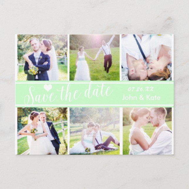 Carte postale photo SAVE THE DATE Mariage Vert Men (Devant)