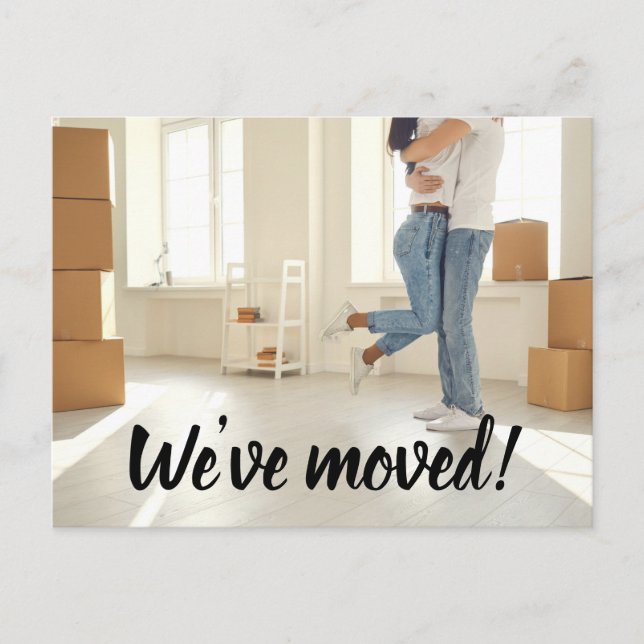 Carte Postale Photo simple Nous avons déplacé le changement d'ad (Devant)