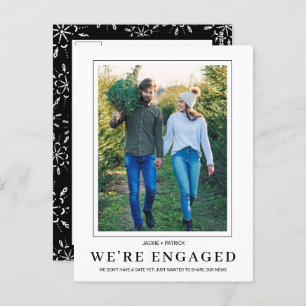 Carte Postale PHOTO Snowflake Fiançailles d'hiver Faire-part