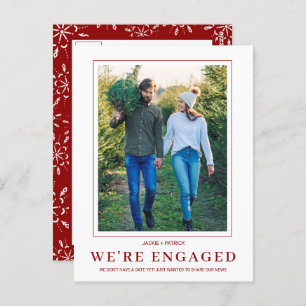 Carte Postale PHOTO Snowflake Fiançailles d'hiver Faire-part