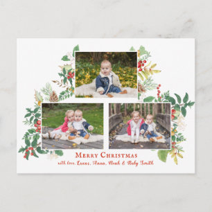 Carte Postale Photo Solive Holiday Floral Three
