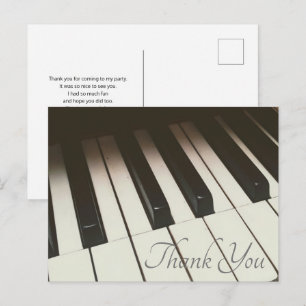 Carte Postale Photo stylish B&W Piano Keys - Merci