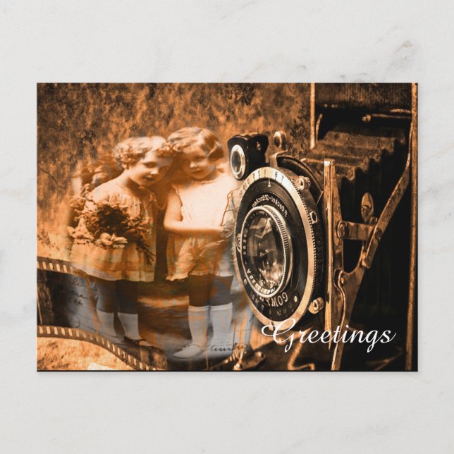 Carte Postale Photo vintage de deux enfants posant (Devant)