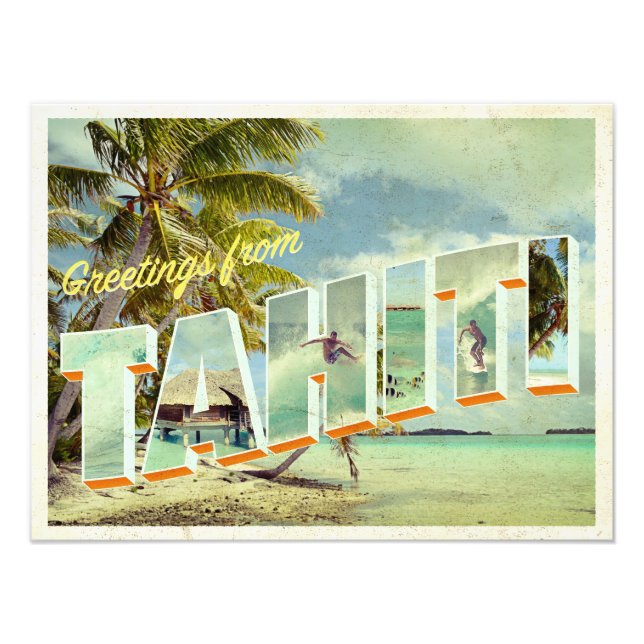 Carte postale photo vintage Tahiti (Devant)