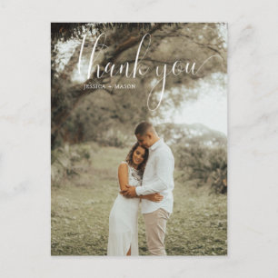 Carte Postale Photo Wedding Thank You Postcard