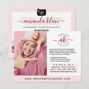 Carte Postale Photographe minimaliste Cute Camera Logo Marketing