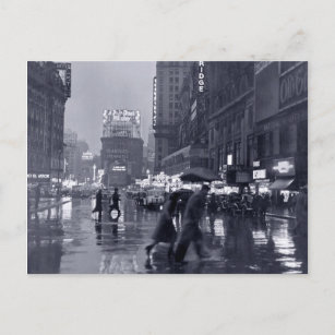 Carte Postale PHOTOGRAPHE: NYC des années 1940 dans la pluie