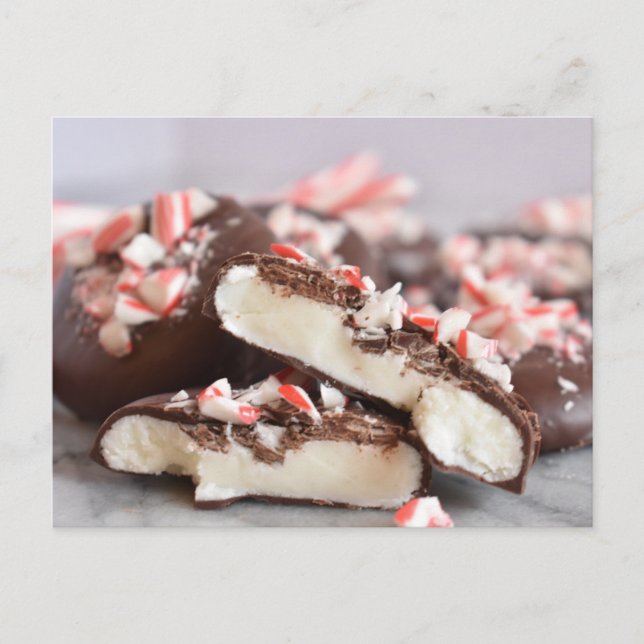 Carte Postale Photographie alimentaire Candies de menthe de Noël (Devant)