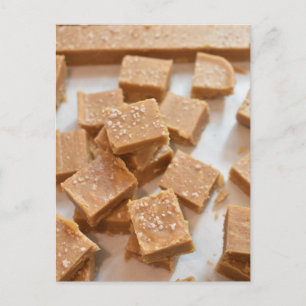Carte Postale Photographie alimentaire Caramel Fudge de sel mari