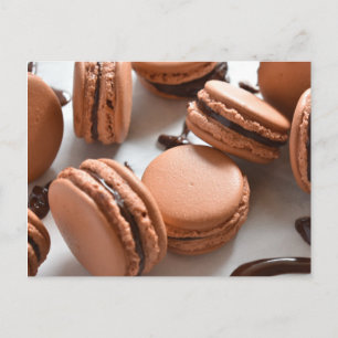 Carte Postale Photographie alimentaire Chocolat Macaron Pâtisser