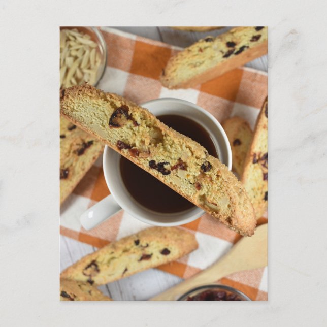 Carte Postale Photographie alimentaire Cranberry Almond Biscotti (Devant)