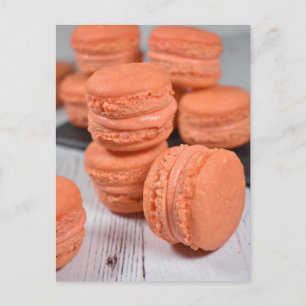 Carte Postale Photographie alimentaire Macarons à la Pêche à la