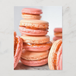 Carte Postale Photographie alimentaire Macarons à la Pêche à la