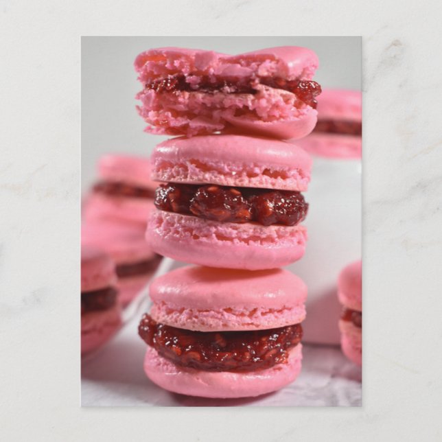 Carte Postale Photographie alimentaire Pile Macaron de confiture (Devant)