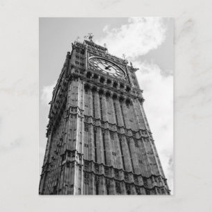 Carte Postale Photographie de Big Ben noir et blanc, Londres