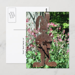 Carte Postale Photographie de jardin de fleurs de lapin rouillé