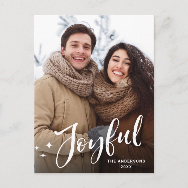 Carte Postale Photographie de Noël simple et moderne (Devant)