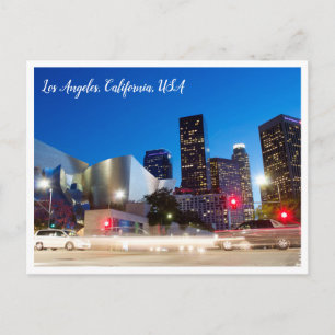 Carte Postale Photographie de nuit Centre-ville Los Angles Cal