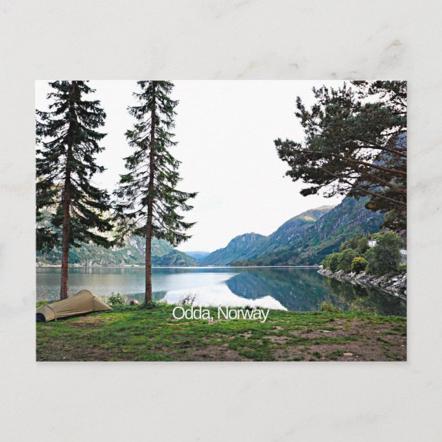 Carte Postale Photographie de paysage pittoresque d'Odda, Norvèg (Devant)