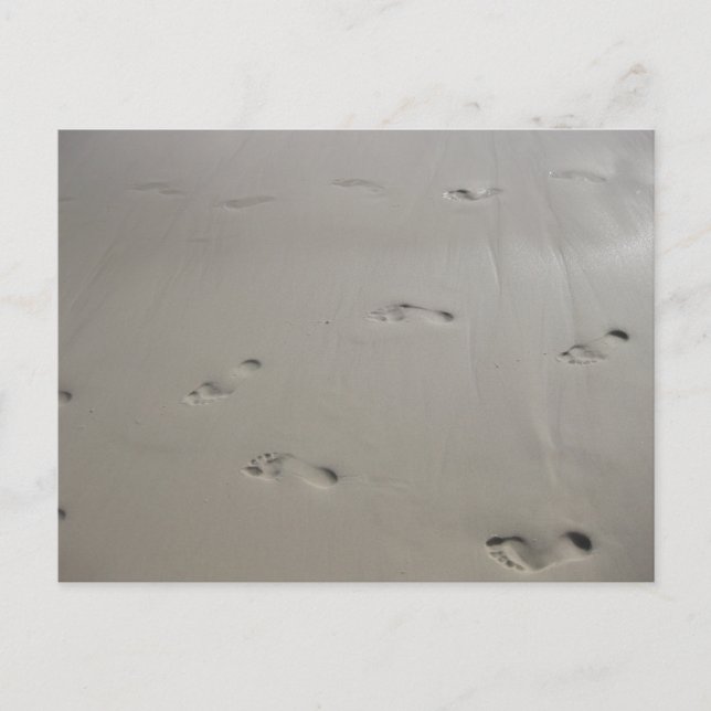 Carte Postale Photographie de plage Empreintes dans le Sable (Devant)
