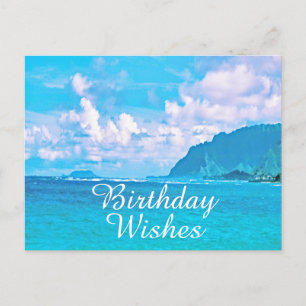 Carte Postale Photographie de plage hawaïenne d'anniversaire