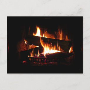 Carte Postale Photographie de scène hivernale chaleureuse avec c