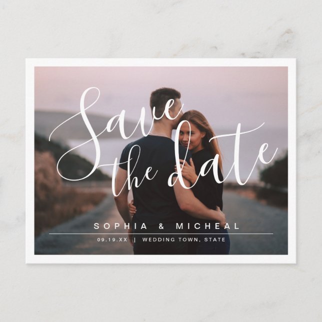 Carte Postale Photographie de script simple et moderne enregistr (Devant)