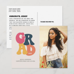 Carte Postale Photographie de typographie vintage des années 197