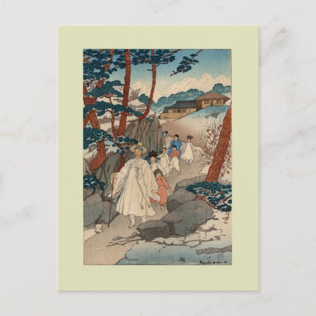 Carte Postale Photographie de Woodblock par Elizabeth Keith (Devant)