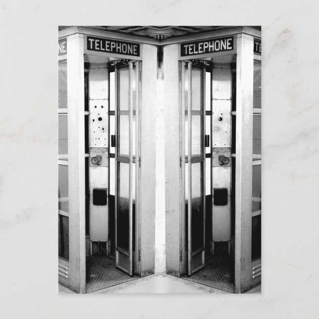 Carte Postale Photographie des cabines de vieux téléphones (Devant)