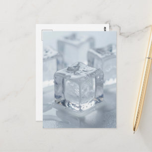 Carte Postale Photographie macro de cubes de glace en train de f