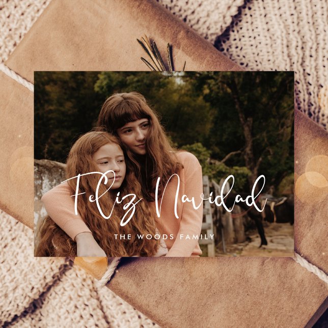 Carte Postale Photographie moderne de Feliz Navidad Christmas (Créateur téléchargé)