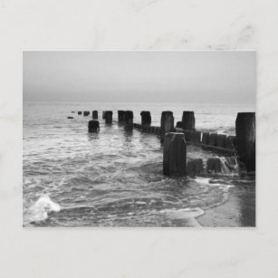 Carte Postale Photographie noir et blanc - "brise-mer"