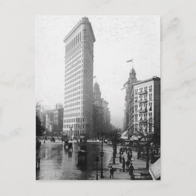 Carte Postale Photographie vintage du Flatiron Building NYC (Devant)