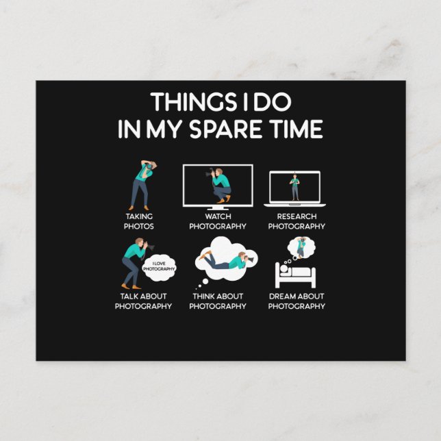 Carte Postale photographier des choses que je fais pendant mon t (Devant)