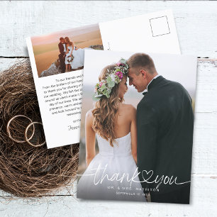 Carte Postale Photographies de script lettres à la main Mariage 