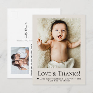Carte Postale Photos de amour et de remerciements Faire-part de
