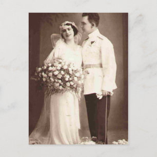 Carte Postale Photos de mariés romantiques antiques vintage