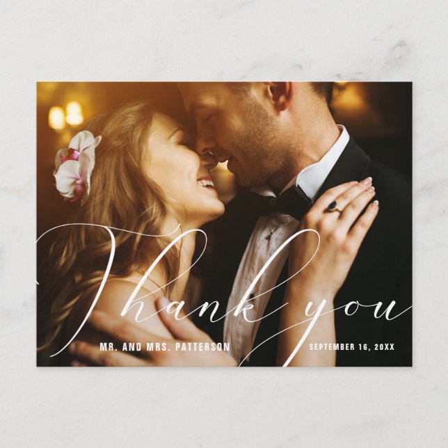 Carte Postale Photos de remerciement de mariage en calligraphie  (Devant)